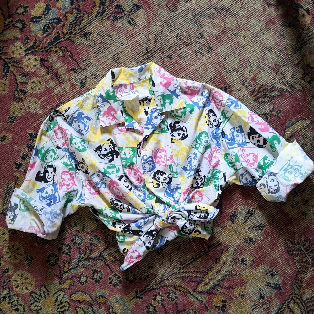 ESPRIT SPORT 80s/90s pop art button up